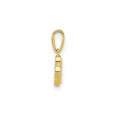 10k Yellow Gold Mother of Pearl Clover Cross Pendant, 7x7mm - JewelryAffairs