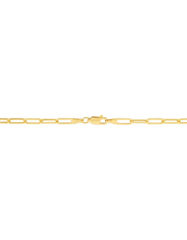 10k Yellow Gold Paperclip Chain Necklace, 3.2mm