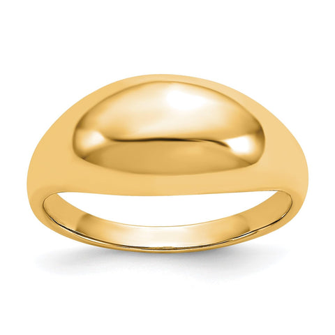 10K Yellow Gold Polished Dome Ring, Size 6