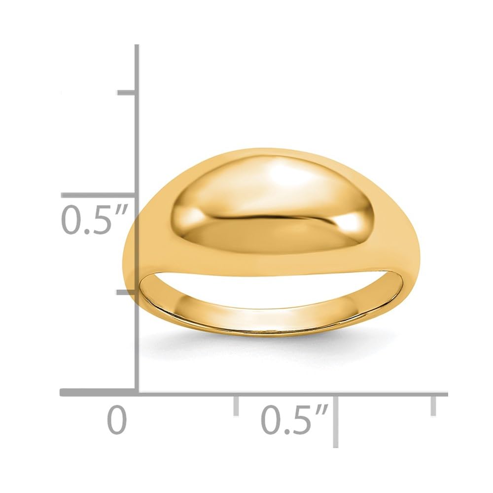 10K Yellow Gold Polished Dome Ring, Size 6 - JewelryAffairs