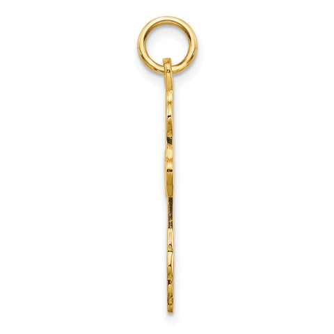 10K Yellow Gold Russian Eastern Orthodox Cross Crucifix Pendant Charm, 30x17mm