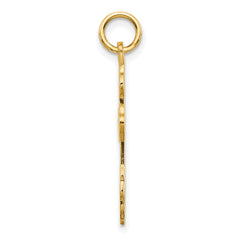 10K Yellow Gold Russian Eastern Orthodox Cross Crucifix Pendant Charm, 30x17mm
