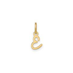 10K Yellow Gold Script Letter Initial Charm Pendant, 14x10mm