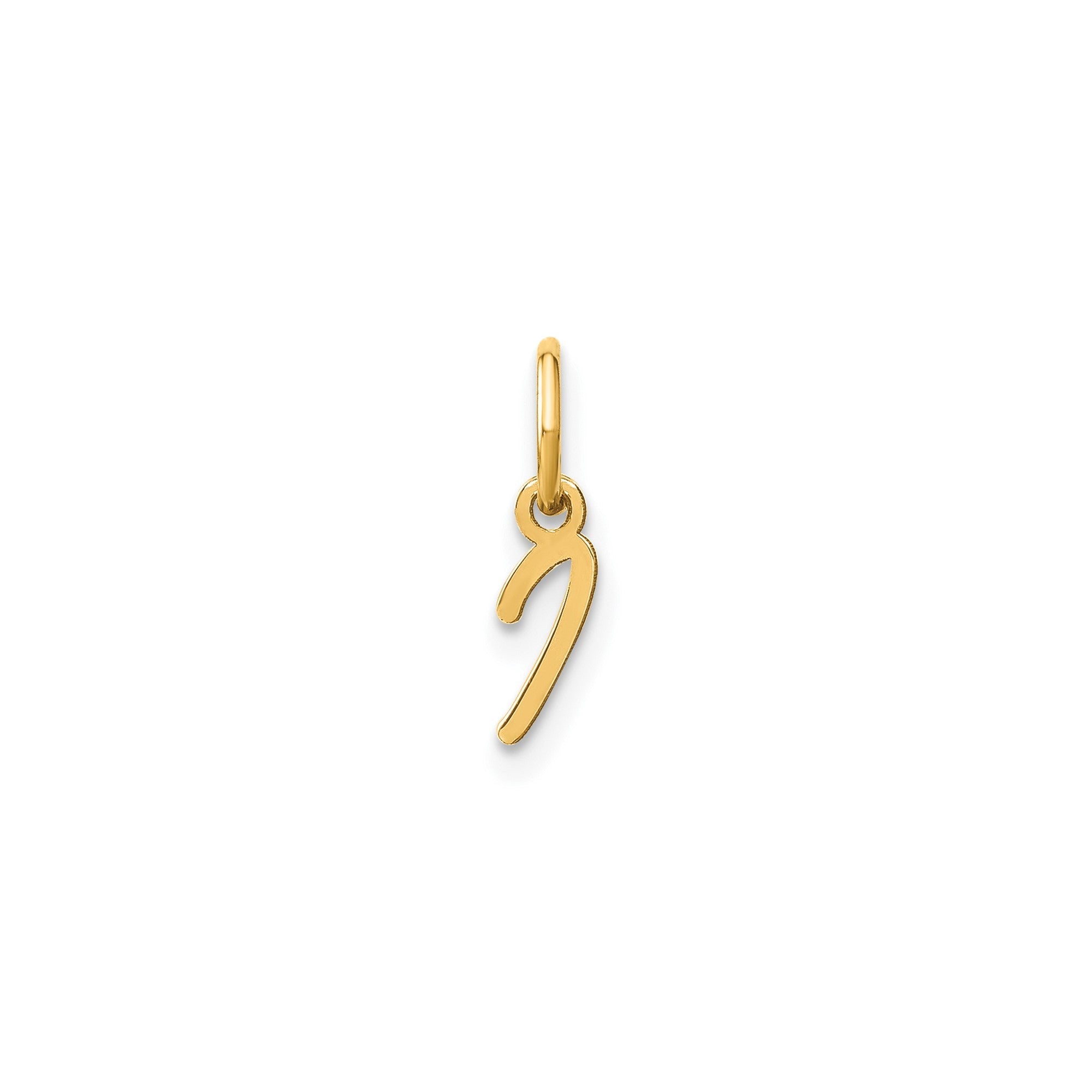 10K Yellow Gold Script Letter Initial Charm Pendant, 14x10mm - JewelryAffairs