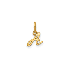 10K Yellow Gold Script Letter Initial Charm Pendant, 14x10mm - JewelryAffairs