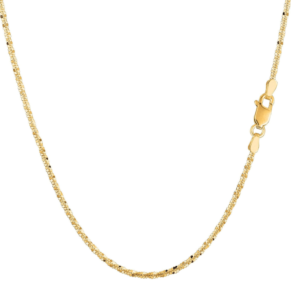10k Yellow Gold Sparkle Chain Necklace, 1.5mm