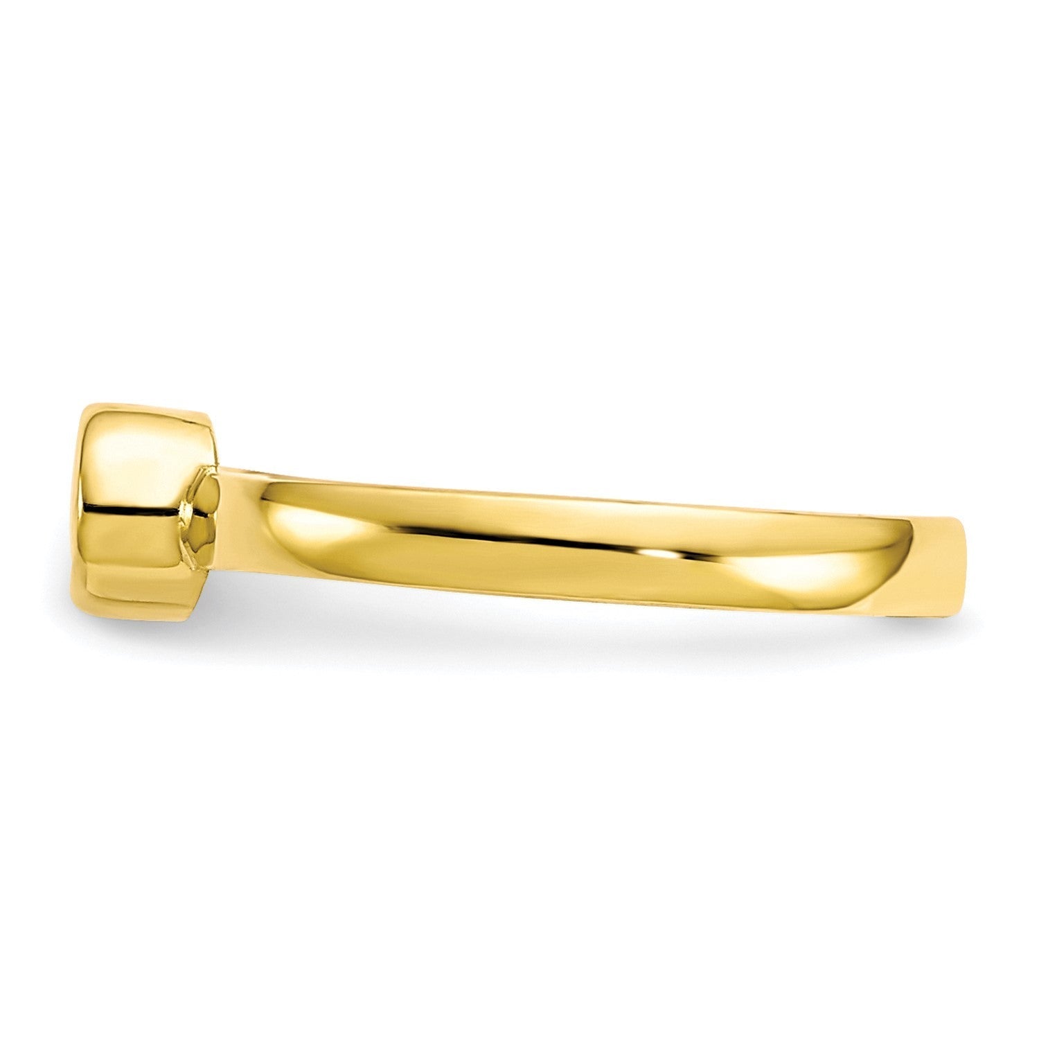 10K Yellow Real Solid Gold CZ Stone Toe Ring - JewelryAffairs