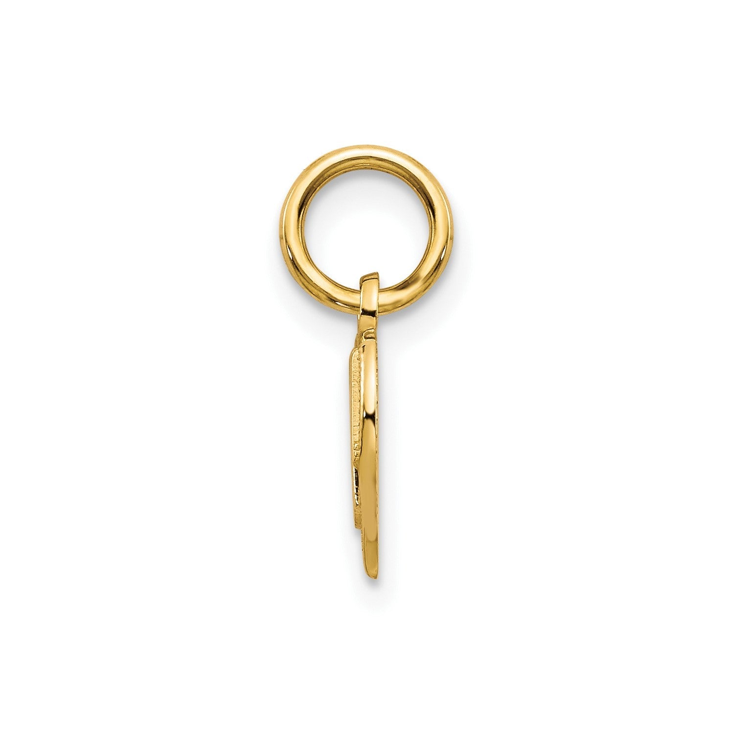 10k Yellow Gold Mom Heart Charm Pendant, 15x11mm