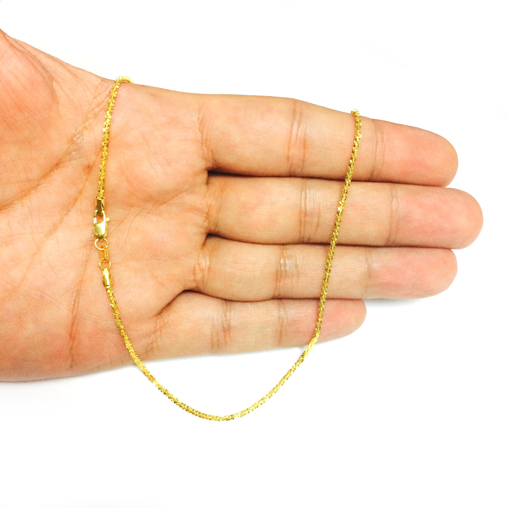 10k Yellow Gold Sparkle Chain Necklace, 1.5mm