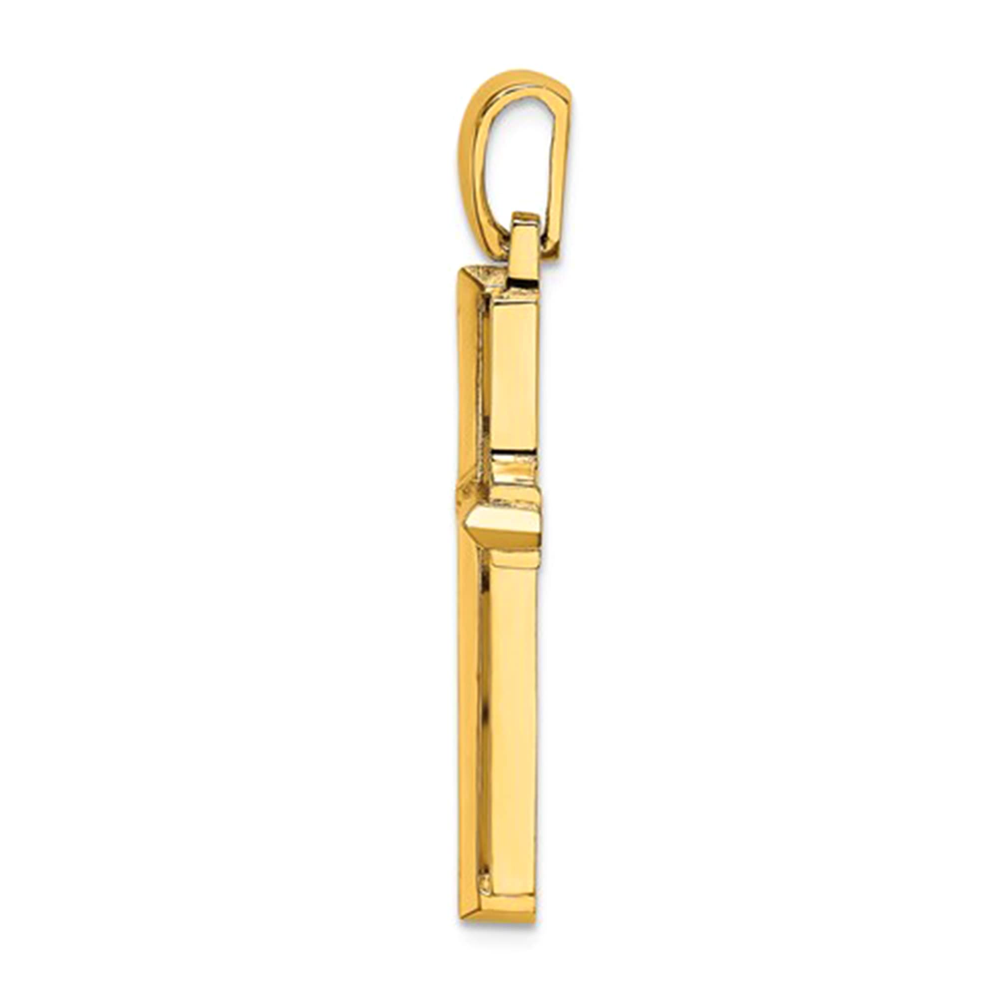 10k Yellow Gold Unisex Cross Charm Pendant