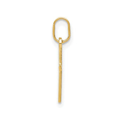 14k Real Yellow Solid Gold Small Cross Charm Pendant, 12x8mm