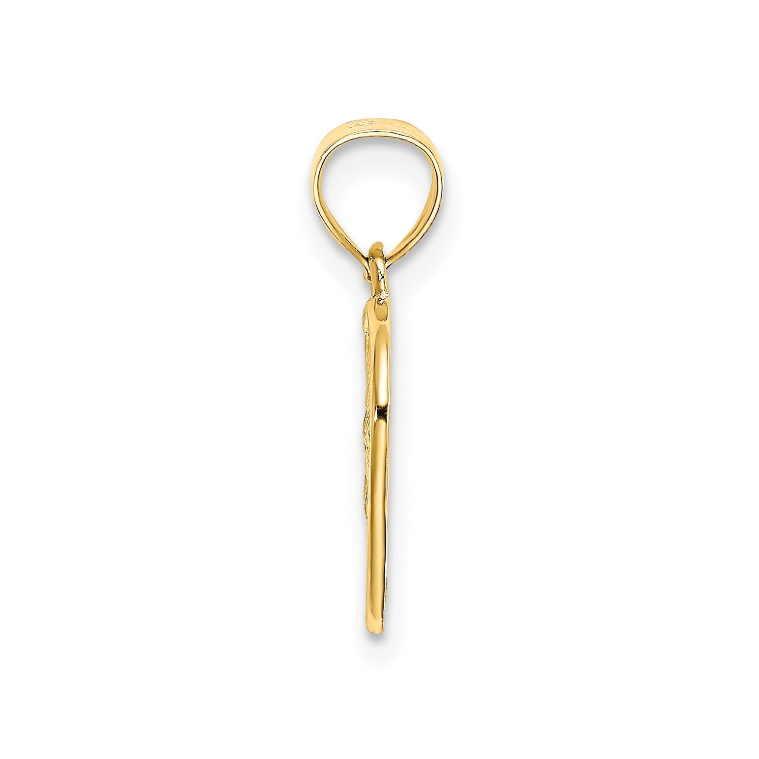 14K Cut - Out and Textured Woven Heart Pendant, 16x11mm - JewelryAffairs