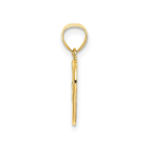 14K Cut-Out and Textured Woven Heart Pendant, 16x11mm