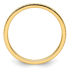 14k Gold 1.2mm Twisted Wire Pattern Stackable Band Ring - JewelryAffairs