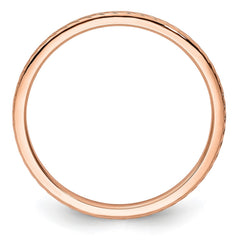 14k Gold 1.2mm Twisted Wire Pattern Stackable Band Ring
