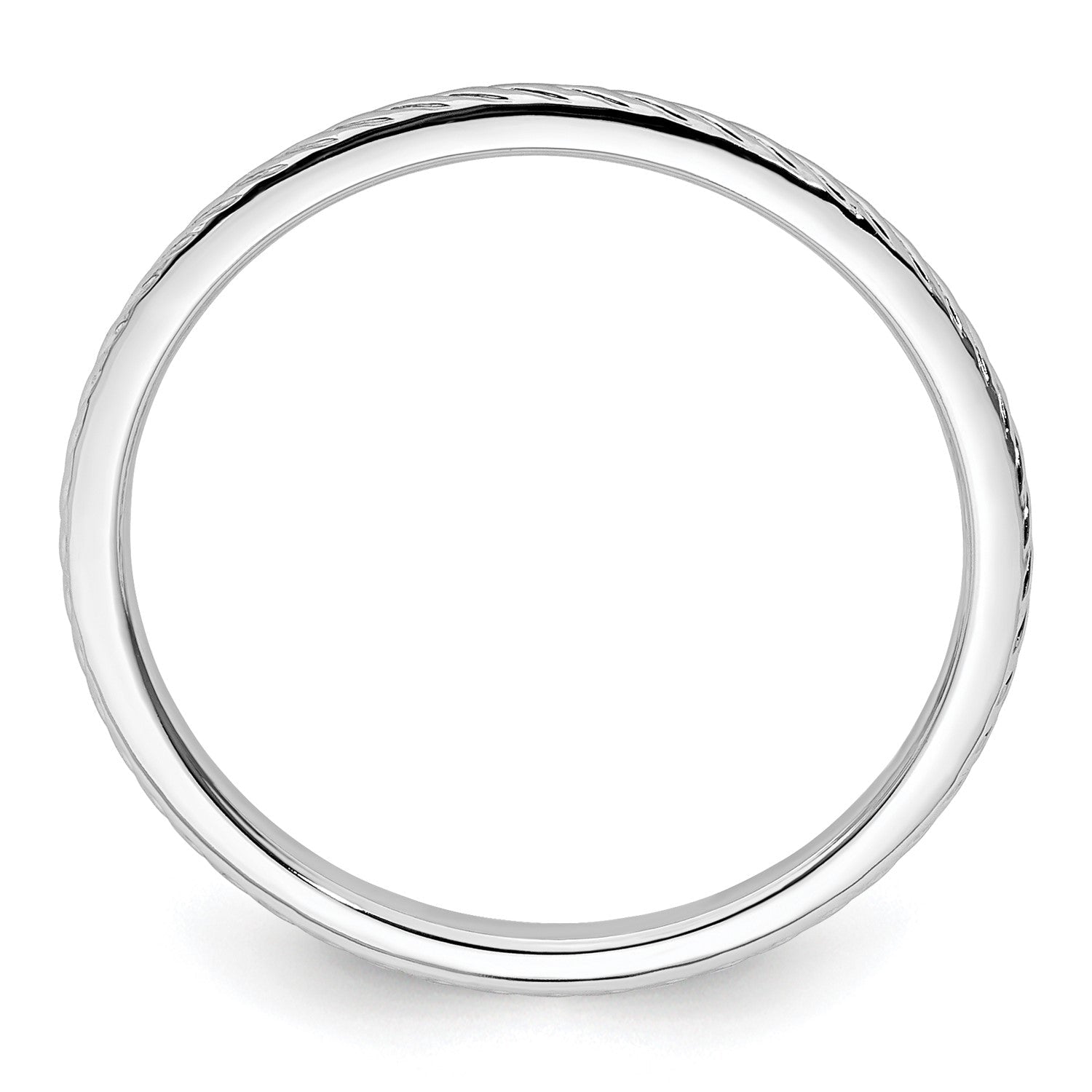 14k Gold 1.2mm Twisted Wire Pattern Stackable Band Ring - JewelryAffairs