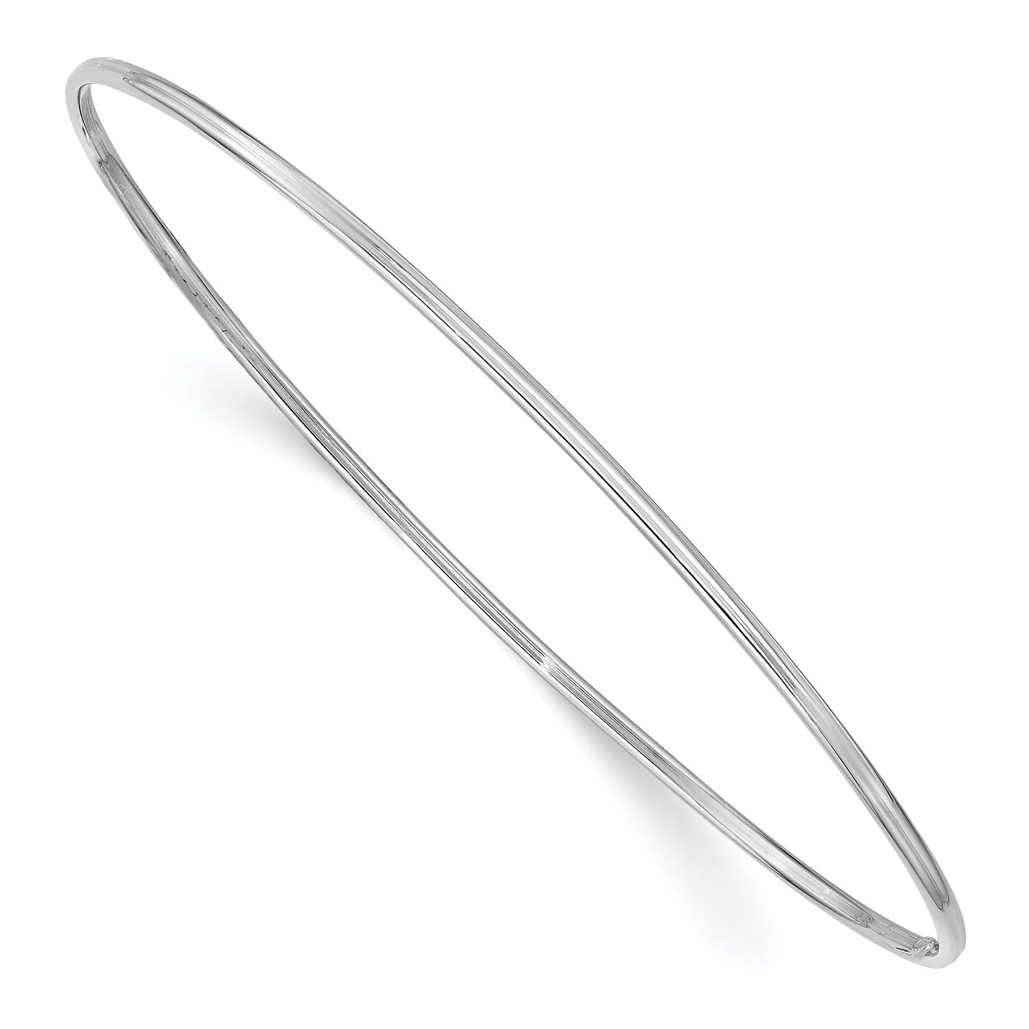14k Gold 1.5mm High Polished Slip - on Bangle Bracelet, 8 Inches - JewelryAffairs
