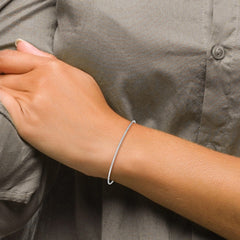 14k Gold 1.5mm High Polished Slip-on Bangle Bracelet, 8 Inches