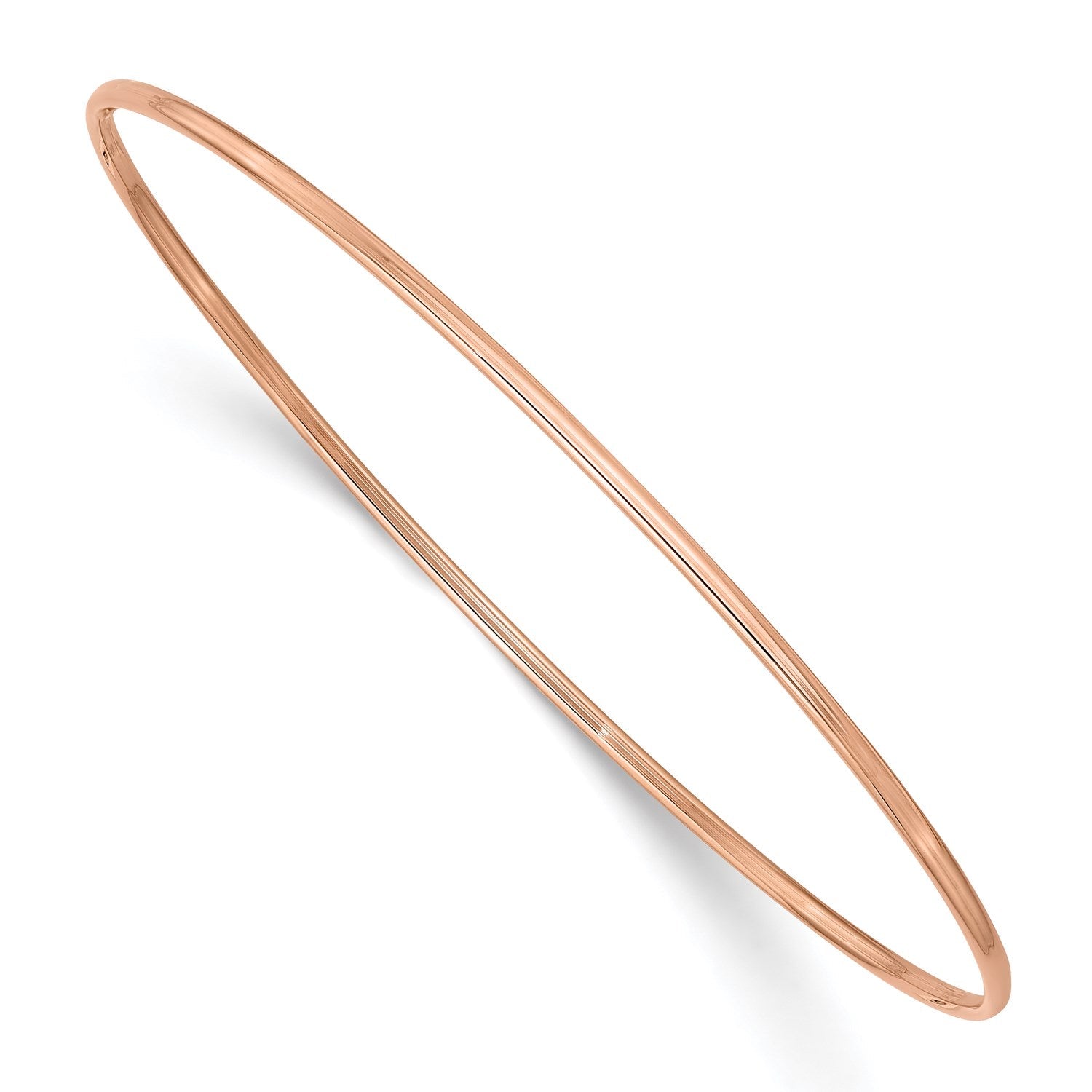 14k Gold 1.5mm High Polished Slip - on Bangle Bracelet, 8 Inches - JewelryAffairs