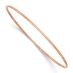 14k Gold 1.5mm High Polished Slip - on Bangle Bracelet, 8 Inches - JewelryAffairs