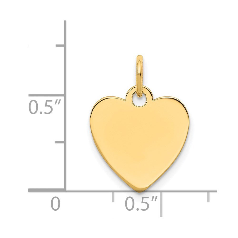 14k Gold Heart Shaped Engravable Charm Pendant,14x15mm - JewelryAffairs