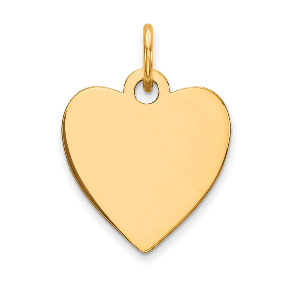 14k Gold Heart Shaped Engravable Charm Pendant,14x15mm - JewelryAffairs