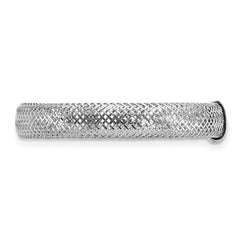 14K Gold High Polished Mesh Stretch Adjustable Band Ring