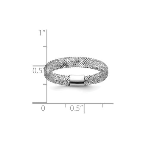 14K Gold High Polished Mesh Stretch Adjustable Band Ring