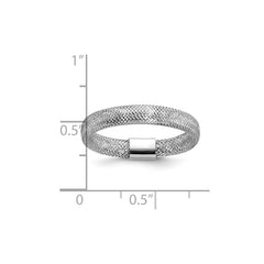 14K Gold High Polished Mesh Stretch Adjustable Band Ring