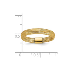 14K Gold High Polished Mesh Stretch Adjustable Band Ring