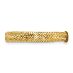 14K Gold High Polished Mesh Stretch Adjustable Band Ring