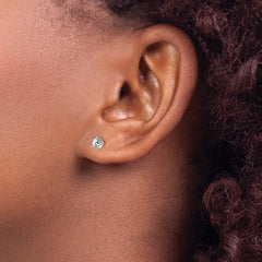 14k Gold Round VS/SI GH Lab Grown Diamond 3 Prong Martini Stud Post Earrings