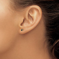 14k Real Gold .25ct Black Diamond Stud Earrings