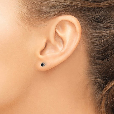 14k Real Gold .25ct Black Diamond Stud Earrings