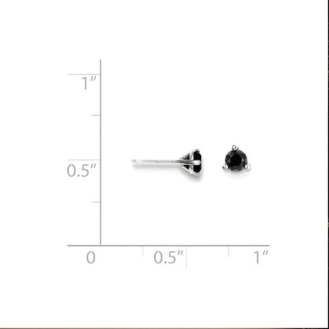14k Real Gold .25ct Black Diamond Stud Earrings