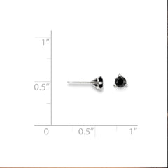14k Real Gold .25ct Black Diamond Stud Earrings