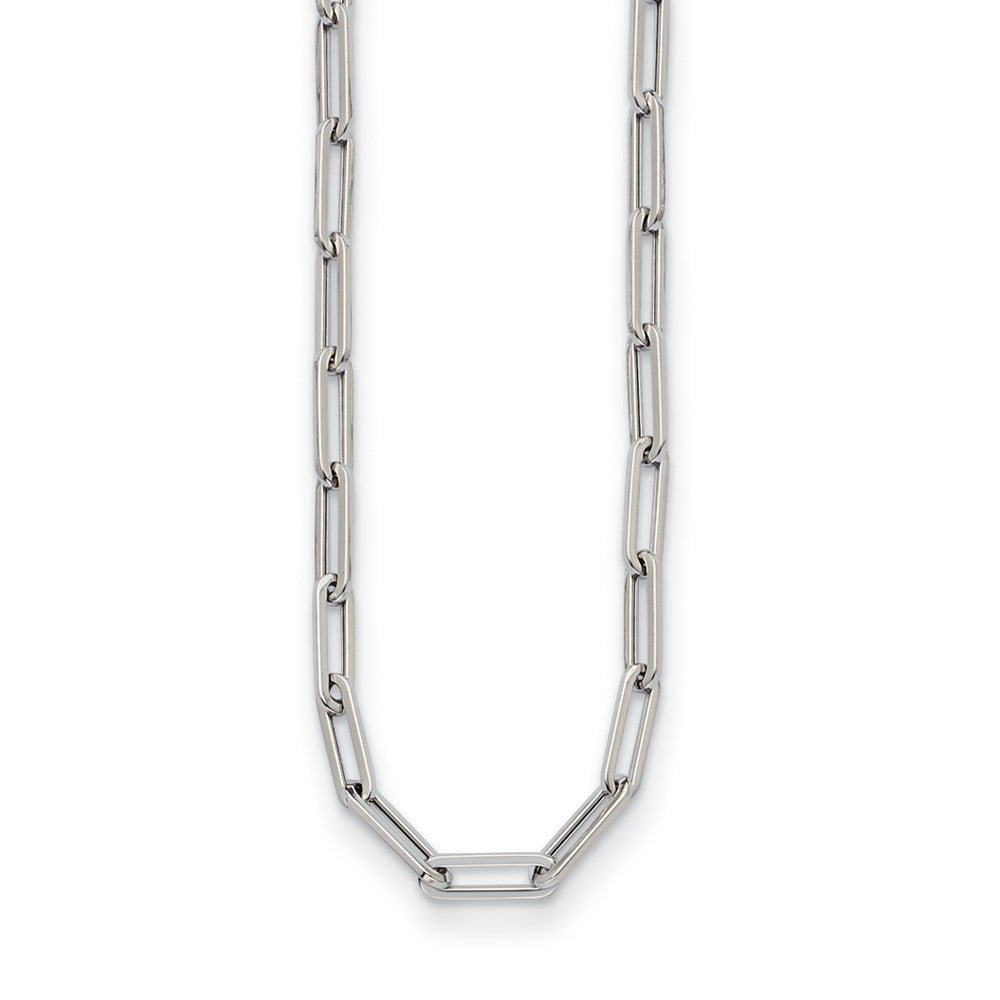 14k Real Gold Flat Paperclip Chain Necklace, 4mm Width - JewelryAffairs