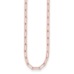 14k Real Gold Flat Paperclip Chain Necklace, 4mm Width - JewelryAffairs