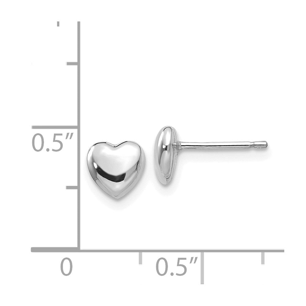 14K Real Gold Heart Shaped Post Stud Earrings, 6mm - JewelryAffairs
