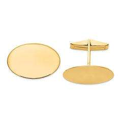 14k Real Gold Men's Oval Cuff Links - JewelryAffairs