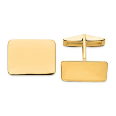 14k Real Gold Men's Rectangular Cuff Links - JewelryAffairs
