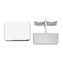 14k Real Gold WG Men's Rectangular Cuff Links - JewelryAffairs