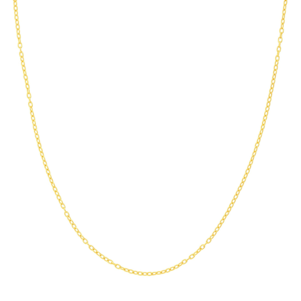 14k Real Solid Gold 1.90mm Rolo Chain Necklace - JewelryAffairs