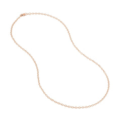 14k Real Solid Gold 1.90mm Rolo Chain Necklace