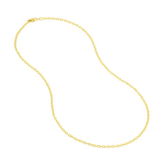 14k Real Solid Gold 1.90mm Rolo Chain Necklace