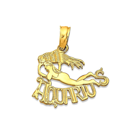 14k Real Solid Gold Zodiac Birth Symbol Pendant Charm
