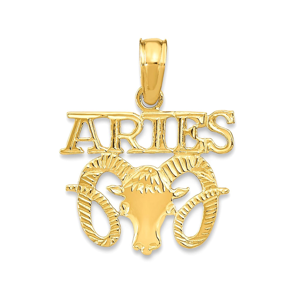 14k Real Solid Gold Zodiac Birth Symbol Pendant Charm - JewelryAffairs