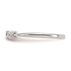 14k Real Solid White Gold 3 Stone 1/4 carat Round Diamond Promise Engagement Ring - JewelryAffairs