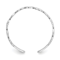 14k Real Solid White Gold Hearts Design Toe Adjustable Ring - JewelryAffairs