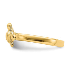 14k Real Solid Yellow Gold Adjustable Sea Turtle Toe Ring - JewelryAffairs